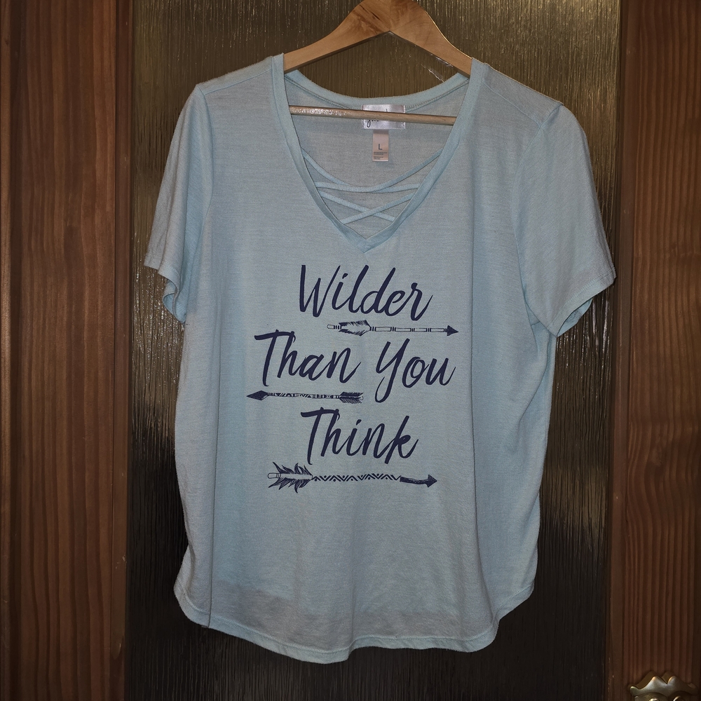 Just Be Sky Blue Graphic Tee